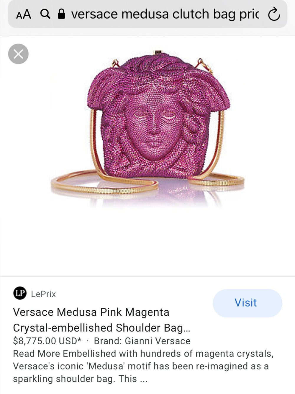 Versace Gold Medusa Mini Bag with Chain - Picture 11 of 11